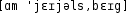 Grafik mit phonetischer Transkription des Belegs