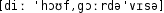 Grafik mit phonetischer Transkription des Belegs
