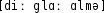 Grafik mit phonetischer Transkription des Belegs