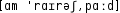 Grafik mit phonetischer Transkription des Belegs