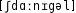 Grafik mit phonetischer Transkription des Belegs