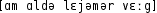 Grafik mit phonetischer Transkription des Belegs
