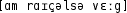 Grafik mit phonetischer Transkription des Belegs