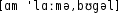 Grafik mit phonetischer Transkription des Belegs
