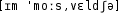 Grafik mit phonetischer Transkription des Belegs
