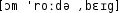 Grafik mit phonetischer Transkription des Belegs