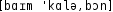 Grafik mit phonetischer Transkription des Belegs