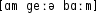 Grafik mit phonetischer Transkription des Belegs