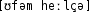 Grafik mit phonetischer Transkription des Belegs