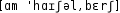 Grafik mit phonetischer Transkription des Belegs