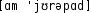 Grafik mit phonetischer Transkription des Belegs