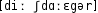 Grafik mit phonetischer Transkription des Belegs