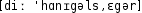 Grafik mit phonetischer Transkription des Belegs