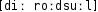 Grafik mit phonetischer Transkription des Belegs