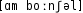Grafik mit phonetischer Transkription des Belegs