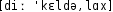 Grafik mit phonetischer Transkription des Belegs