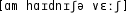 Grafik mit phonetischer Transkription des Belegs