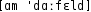 Grafik mit phonetischer Transkription des Belegs