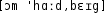 Grafik mit phonetischer Transkription des Belegs