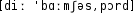 Grafik mit phonetischer Transkription des Belegs