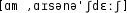 Grafik mit phonetischer Transkription des Belegs