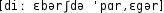 Grafik mit phonetischer Transkription des Belegs