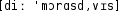 Grafik mit phonetischer Transkription des Belegs