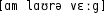 Grafik mit phonetischer Transkription des Belegs