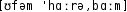Grafik mit phonetischer Transkription des Belegs