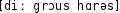Grafik mit phonetischer Transkription des Belegs