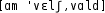 Grafik mit phonetischer Transkription des Belegs