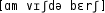 Grafik mit phonetischer Transkription des Belegs
