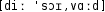 Grafik mit phonetischer Transkription des Belegs