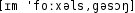 Grafik mit phonetischer Transkription des Belegs