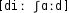 Grafik mit phonetischer Transkription des Belegs