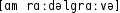Grafik mit phonetischer Transkription des Belegs