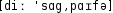 Grafik mit phonetischer Transkription des Belegs