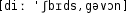 Grafik mit phonetischer Transkription des Belegs