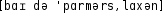 Grafik mit phonetischer Transkription des Belegs