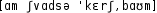 Grafik mit phonetischer Transkription des Belegs