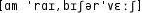 Grafik mit phonetischer Transkription des Belegs