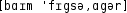 Grafik mit phonetischer Transkription des Belegs