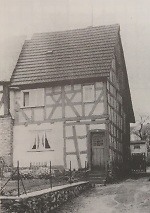 Langendernbach: Vorderseite des ehemaligen Synagogengebäudes (um 1957) Vorschaubild