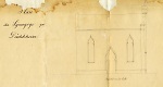 Düdelsheim: Ausschnitt aus dem Bauplan für die Synagoge von Victor Melior, hier: Seitenansicht (1860) Vorschaubild