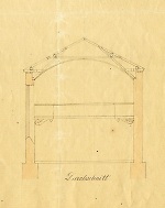 Düdelsheim: Ausschnitt aus dem Bauplan für die Synagoge von Victor Melior, hier: Längsschnitt (1860) Vorschaubild