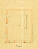 Düdelsheim: Ausschnitt aus dem Bauplan für die Synagoge von Victor Melior, hier: Grundriss (1860) Vorschaubild
