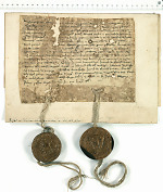 Graf Gottfried VI. siegelt bei einem Verkauf an Kloster Haina